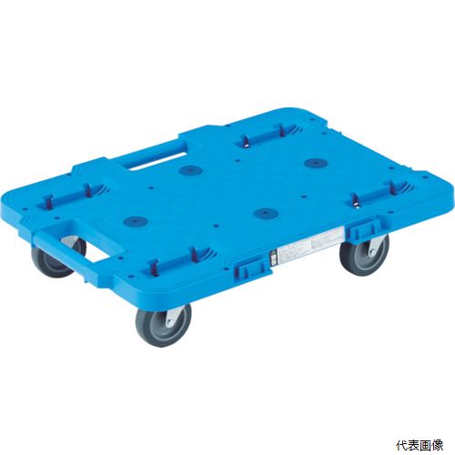 【スタンプラリー】 トラスコ MPB-600J-B TRUSCO 樹脂製平台車 ルートバン 400X600 4輪自在 青
