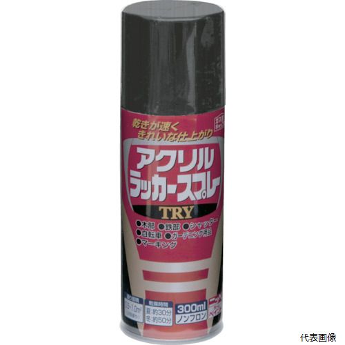 ニッペ 4976124253638 ニッぺ アクリルラッカースプレーTRY 300ml つやなしブラック 222T004-300