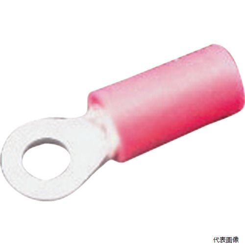 日本圧着端子製造 RAA1.25-5 JST ビニル絶縁付丸型端子(ストレート形) RAA1.25-5 100個入り