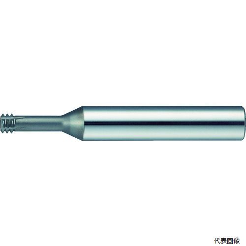 【特長】 ●45HRC以上の高硬度材へのねじ切り工具です。 ●ねじ切り加工において特に問題となる工具の折れ込みを低減します。 【用途】 ●被削材：45HRC以上の高硬度材に。 【仕様】 ●呼び寸法：M3 ●ピッチ(mm)：0.5 ●山数：3 ●刃径(mm)：2.4 ●全長(mm)：50 ●刃数(枚)：4 ●シャンク径(mm)：6 ●首下長(mm)：7.5 ●表面処理：PNコーティング ●下穴必要タイプのPNコート ●ねじ深さ2倍用、2.5倍用をラインナップ ●加工ねじ：メートルねじ 【材質／仕上】 ●超硬合金(Carbide) 【入数】 ●1本 他のサイズはこちら 在庫のない商品は検索に表示されない場合がございます