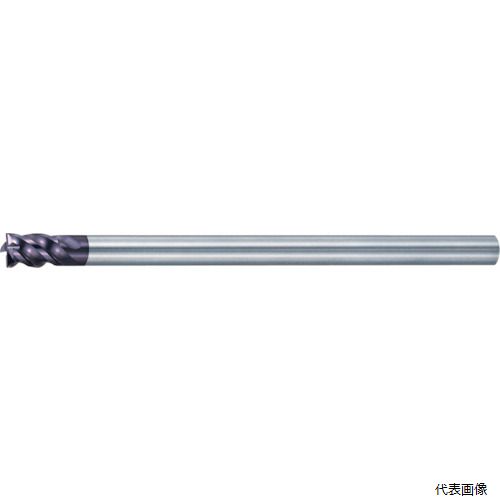 【特長】 ●切りくず排出性抜群で高能率です。 【用途】 ●被削材：鋳鉄、炭素鋼、合金鋼、工具鋼・ダイス鋼、ステンレス鋼、焼き入れ鋼、プリハードン鋼、チタン合金、超耐熱合金。 ●加工形状：側面 ●仕上区分：中仕上げ加工、仕上げ加工 【仕様】 ●刃数ZEFP(枚)：4 ●切削径DC(mm)：10 ●最大切込みAPMX(mm)：15 ●機能長さLF(mm)：150 ●シャンク径DCON(mm)：6 ●コーティング：Cコート ●シャンク径(mm)：6 ●刃径(mm)：10 ●刃数：4 ●刃数(枚)：4 ●刃長(mm)：15 ●全長(mm)：150 ●表面処理：Cコート ●ねじれ角：43 ●ねじれ角43° ●Cコーティング ●ロングシャンク 【材質／仕上】 ●超硬合金 【入数】 ●1本 他のサイズはこちら 在庫のない商品は検索に表示されない場合がございます