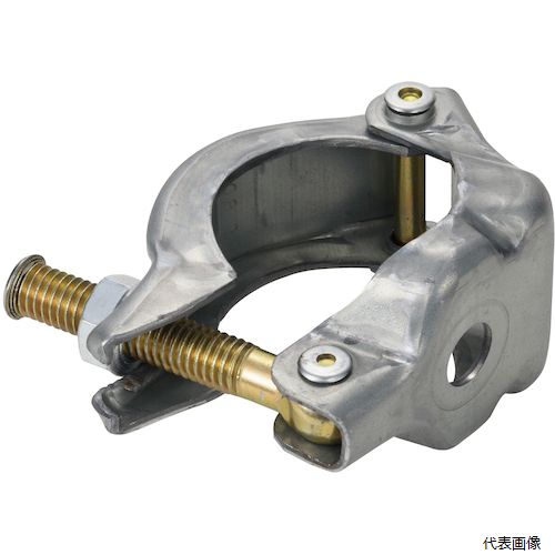 【特長】 ●独自のナット抜け防止機構です。 ●本体は高耐食性めっき仕様です。 【用途】 ●様々な現場での単管取り付けに。 【仕様】 ●品名：単クランプ ●適合パイプ径(mm)：48.6・42.7 ●ボルト締付トルク(N・m)：34.3〜44.1 【材質／仕上】 ●スチール ●表面処理：溶融亜鉛メッキ 【入数】 ●1個 他のサイズはこちら 在庫のない商品は検索に表示されない場合がございます