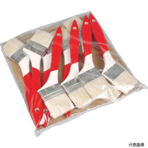 【特長】 ●10本入のお買い得パックです。 ●日曜大工に最適です。 ●趣味の塗装に、手軽に使える刷毛です。 【用途】 ●油性、ニス用。 【仕様】 ●刷毛幅(mm)：70 ●毛丈(mm)：37 ●玉厚(mm)：11 ●全長(mm)：220 【材質／仕上】 ●毛：山羊毛 ●柄：木 【注意】 ●提供不可：chemSHERPA、SDS、ミルシート 【入数】 ●1袋/10本 他のサイズはこちら 在庫のない商品は検索に表示されない場合がございます　