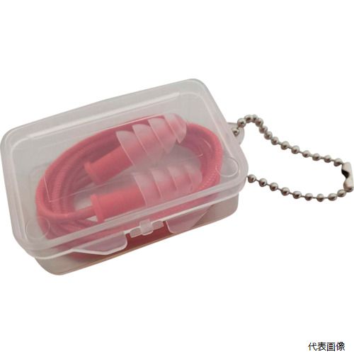 トラスコ 4550414367344 TRUSCO まとめ買い 耳栓シリコンフランジ型 金属探知反応タイプ(コード付き、..