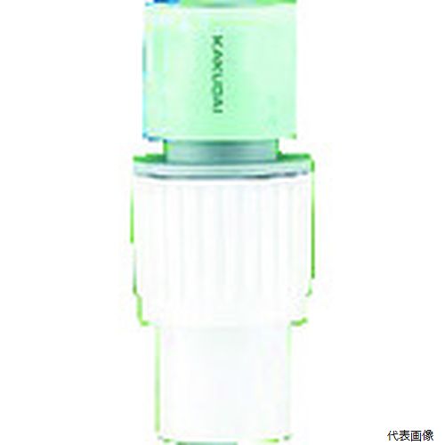 【特長】 ●ワンタッチでホースをつなぎます。 ●流路内径12ミリ　 ●内径18ミリ×外径24〜25ミリホース用 【仕様】 ●高さ(mm)：100 ●適合ホース内径×外径(mm)：18×24〜25 ●適合蛇口口金：568-192 ●流路内径(...