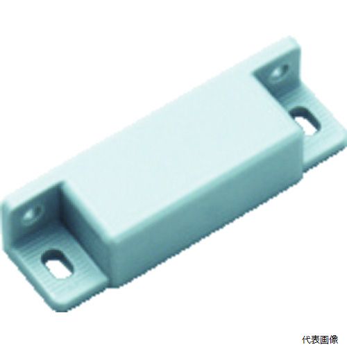 【特長】 ●取付面は吸着面に対して2方向（平行・垂直）から選べます。 ●マグネットを樹脂で包んでいるため、防錆、防塵、防爆に優れています。 ●洗剤などを使う水回りには、クリーンマグネット受座MC-JMP45型（別売）との組み合わせが最適です。 ●クリーンルームには受座MC-JM49（別売）との組み合わせが最適です。 【用途】 ●クリーンルーム、洗浄機、厨房機器など 【仕様】 ●全長(mm)：63 ●幅(mm)：19 ●吸着力(N)：49 ●取付ピッチ(mm)：53 ●色：グレー ●専用受座金：MC-JM49 【材質／仕上】 ●本体：ポリアセタール(POM) 【注意】 ●蒸気や熱湯および水などが常にかかる状態では使用しないでください ●また、酸性、塩基性の強い洗剤などを付着させたままにしないでください ●劣化するおそれがあります ●80℃以下の環境で使用してください 【入数】 ●1個 他のサイズはこちら 在庫のない商品は検索に表示されない場合がございます
