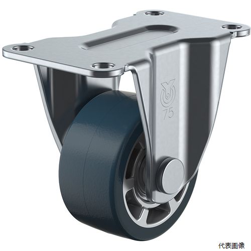 樂天商城 - ユーエイ HR-75AU プレート式 固定 低床キャスター ウレタン 車輪径75mm Hタイプ HR型 取付寸法103×52