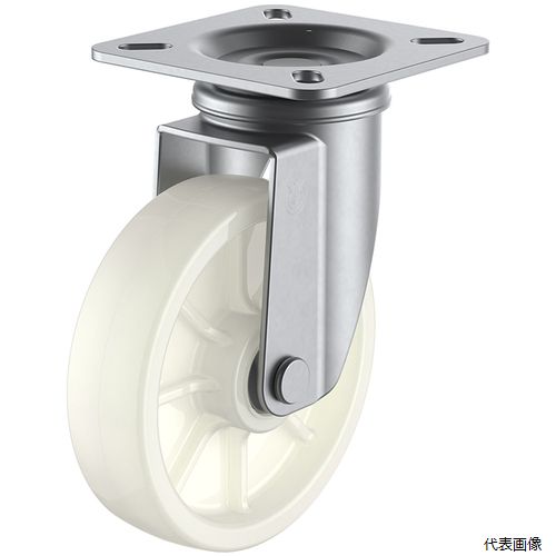ユーエイ SUS-NJ-200 プレート式 自在 ステンレスキャスター ナイロン 車輪径200mm Jタイプ SUS-J型 取..