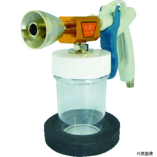 【特長】 ●軽量設計で取り回しも良いです。 【用途】 ●カスタムペイントのフレーク専用ガン。 【仕様】 ●ノズル径(mm)：9 ●所要圧縮機(kW)：0.75 ●エア取込口：G1/4 ●取付口：G1/4 ●吸上式 【材質／仕上】 ●ボディー：樹脂、アルミ他 【入数】 ●1台 他のサイズはこちら 在庫のない商品は検索に表示されない場合がございます　