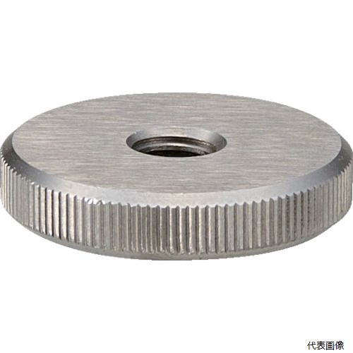 【特長】 ●フラットタイプのローレットノブです。 ●ローレット加工によりすべりにくくスピーディに締め付けができます。 【仕様】 ●外径(mm)：30 ●ノブ高さ(mm)：8 ●ねじ寸法：M8×1.25 ●ねじ深さ(mm)：8 ●貫通タップ穴タイプ 【材質／仕上】 ●スチール（Q235B） ●表面処理：クロムメッキ 【入数】 ●1個 他のサイズはこちら 在庫のない商品は検索に表示されない場合がございます　