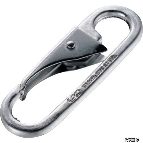 【特長】 ●チェーン端部に取り付けフックなどに連結できます。 ●チェーンを奥まで通すことでチェーンの位置を維持することができます。 【仕様】 ●適合チェーン径(mm)：3〜5 ●A(mm)：6 ●B(mm)：25 ●L(mm)：80 ●S(mm)：10 ●B1(mm)：14 ●使用荷重(kg)：30 【材質／仕上】 ●ステンレス（SUS304） 【入数】 ●1個 他のサイズはこちら 在庫のない商品は検索に表示されない場合がございます