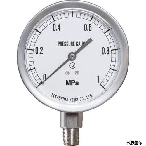 Rakuten - 高島計器 1460040 高島 ステンレス圧力計(A枠立型・φ60)圧力レンジ0.0〜0.4MPa R1／4【1460040】