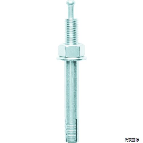 【特長】 ●おねじ呼び径とアンカー本体の径が等しく、取付物の上から施工が可能です。 ●芯棒を打設することによりアンカーの拡張が可能で打込み棒が不要です。 【用途】 ●コンクリート用。 ●建築、電気、配管、看板、手すり、椅子など取付に。 【仕様】 ●ねじの呼び：M12 ●外径(mm)：12 ●埋込深さ(mm)：52 ●引張最大荷重(kN)：18.8 ●全長(mm)：120 ●ねじ長さ(mm)：35 ●最大取付物厚さ(mm)：57 ●下穴径(mm)：12.7 ●頭部径dk(mm)：12 ●箱入 【材質／仕上】 ●スチール ●表面処理：電気亜鉛メッキ 【注意】 ●引張最大荷重は、コンクリート強度Fc18N/m［［M2］］時の値です。 【入数】 ●30本 他のサイズはこちら 在庫のない商品は検索に表示されない場合がございます　