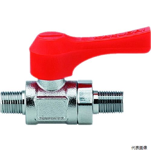 カクダイ 651-901-3 KAKUDAI ミニチュアボールバルブ 呼び径(A)R1／8 全長50.4 オレンジ