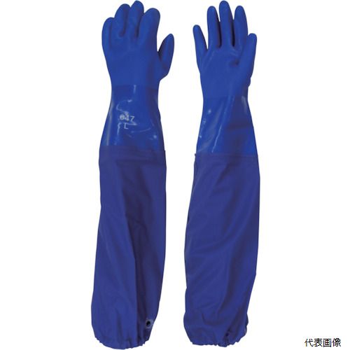 乐天商城 - 東和コーポレーション 647-L ビニスター 腕カバー付手袋 ジョイハンド腕カバー付 L
