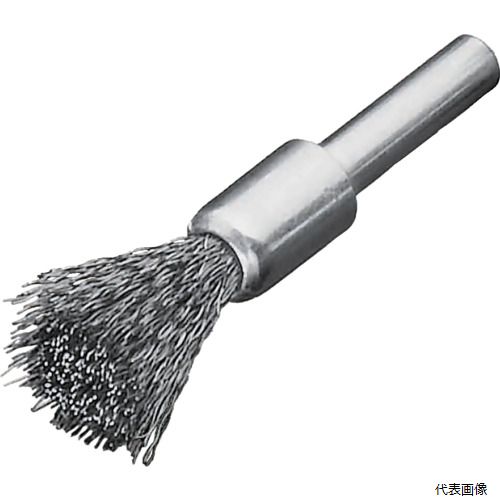 【特長】 ●電動工具等に容易に取付が可能です。 ●高品位の線材を使用しており、耐久性に優れ、長寿命です。 【用途】 ●奥まった場所や、角部分などの底面・コーナー研磨に。 【仕様】 ●線径(mm)：0.3 ●毛材：ワイヤ鋼線 ●外径(mm)：12 ●毛丈(mm)：20 ●軸長(mm)：25 ●軸径(mm)：6 ●最高使用回転数(rpm)：20000 ●全長(mm)：60 【材質／仕上】 ●軸：スチール ●線材：鋼線 【注意】 ●作業時は必ず安全帽、安全メガネなどの保護具をご着用ください。 【入数】 ●1個 他のサイズはこちら 在庫のない商品は検索に表示されない場合がございます　