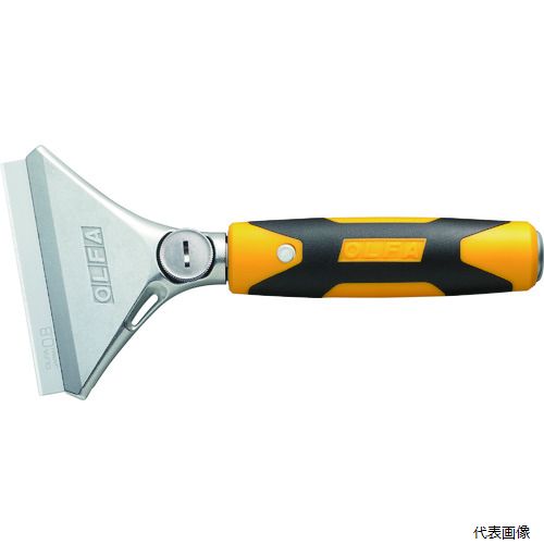 【特長】 ●ねじ止め式なので刃の交換に工具不要です。 ●ねじを緩めても刃が落ちない仮止め機能付です。 ●ハンマーで叩いて使えるエンドブロックを装備しています。 【仕様】 ●全長(mm)：226 ●刃幅(mm)：100 ●刃長(mm)：18 ●刃厚(mm)：0.8 ●標準装着刃：XBSCR-08 【材質／仕上】 ●刃：合金工具鋼 ●グリップ：軟質PVC2色成形 【入数】 ●1丁 他のサイズはこちら 在庫のない商品は検索に表示されない場合がございます　