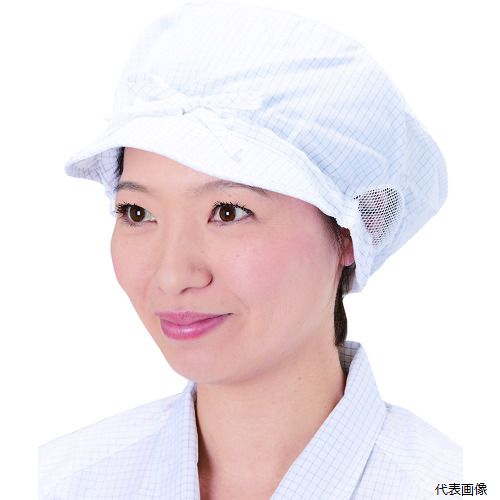 トラスコ TCGCF-W TRUSCO 制電子グリッド仕様キャップ 深型 ホワイト フリーサイズ