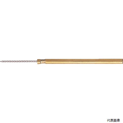 【特長】 ●逆回転での使用不可です。 ●軸をロット棒で補強し丈夫にしました。 【仕様】 ●全長(mm)：70 ●外径(mm)：1.0 ●軸径(mm)：3.0 ●最高使用回転数(rpm)：1200 ●ブラシ径(mm)：1.0 ●ブラシ長(mm)：20 ●使用工具：電気ドリル 【材質／仕上】 ●砥材：AO#500 ●軸：スチール ●毛材：研磨材入ナイロン 【注意】 ●逆回転での使用不可です。 【入数】 ●1本 他のサイズはこちら 在庫のない商品は検索に表示されない場合がございます　