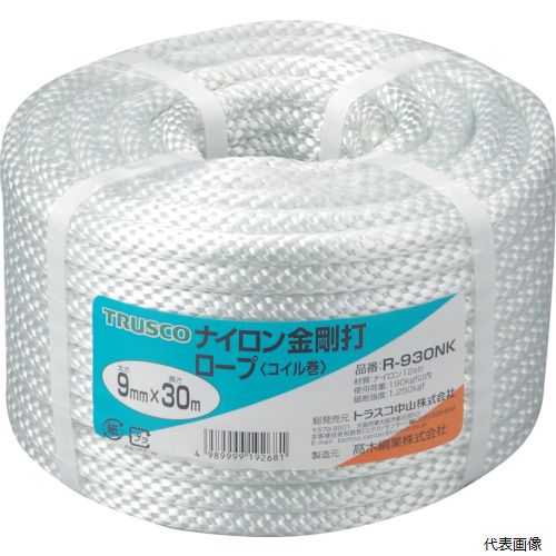 乐天商城 - トラスコ R-930NK TRUSCO ナイロンロープ 金剛打 線径9mmX長さ30m