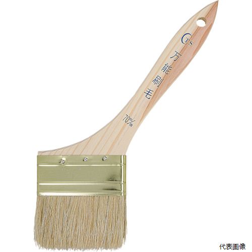 【特長】 ●コシのしっかりしてた標準タイプの刷毛です。 ●耐久性と弾力性に優れた白豚毛を使用しています。 【用途】 ●一般・多用途。 【仕様】 ●刷毛幅(mm)：70 ●毛丈(mm)：45 ●玉厚(mm)：10 ●全長(mm)：250 ●白豚毛 ●柄：木 【材質／仕上】 ●毛材：白豚毛 【入数】 ●1本 他のサイズはこちら 在庫のない商品は検索に表示されない場合がございます