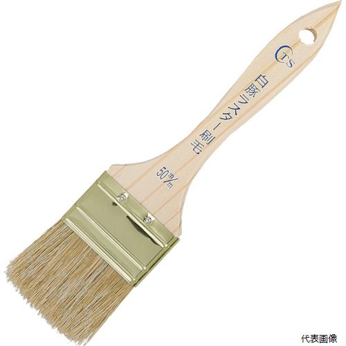 【特長】 ●溶剤系樹脂塗料、ウレタン樹脂、エポキシ樹脂に適応します。 ●防水材塗布から一般塗装作業までオールラウンドに使用できます。 【用途】 ●一般・多用途 【仕様】 ●刷毛幅(mm)：50 ●毛丈(mm)：45 ●玉厚(mm)：10 ●全長(mm)：210 【材質／仕上】 ●毛材：白豚毛 ●柄：木 【入数】 ●1本 他のサイズはこちら 在庫のない商品は検索に表示されない場合がございます