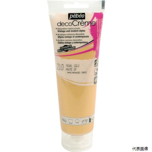【スタンプラリー】ペベオ・ジャポン 089210 Pebeo デコクリーム 120ml パール色 ゴールド
