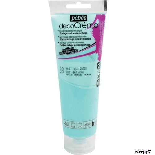 【スタンプラリー】ペベオ・ジャポン 089028 Pebeo デコクリーム 120mlマット アクアグリーン