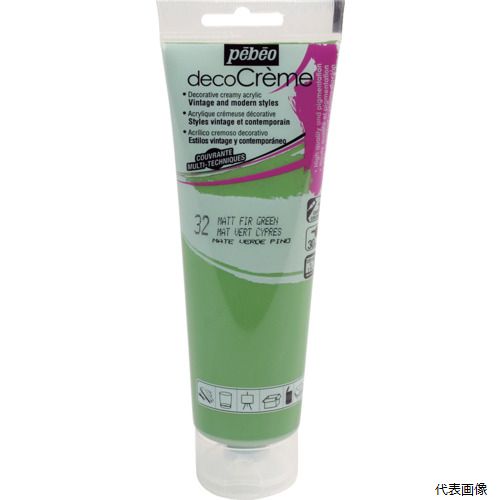 【スタンプラリー】ペベオ・ジャポン 089032 Pebeo デコクリーム 120mlマット ファーグリーン