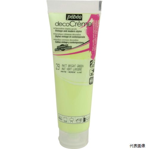 【スタンプラリー】ペベオ・ジャポン 089029 Pebeo デコクリーム 120mlマット ブライトグリーン