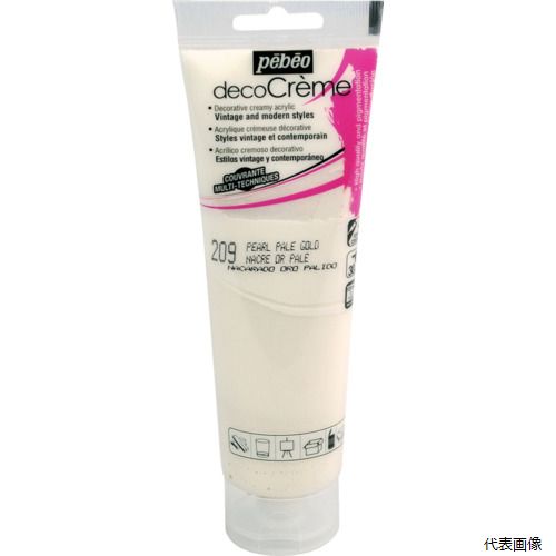 【スタンプラリー】ペベオ・ジャポン 089209 Pebeo デコクリーム 120ml パール色 ペイルゴールド