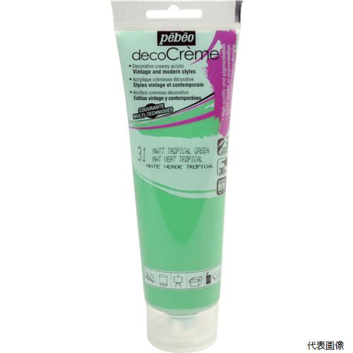 【スタンプラリー】ペベオ・ジャポン 089031 Pebeo デコクリーム 120mlマット トロピカルグリーン