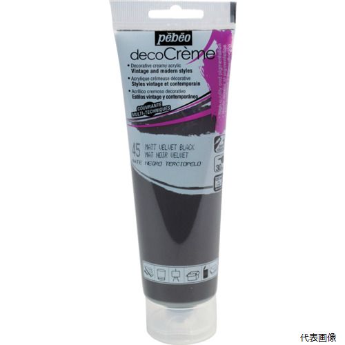 ペベオ・ジャポン 089045 Pebeo デコクリーム 120mlマット ベルベットブラック
