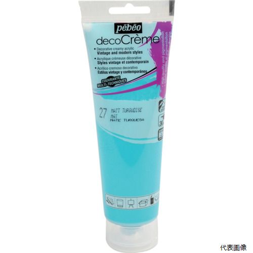 【スタンプラリー】ペベオ・ジャポン 089027 Pebeo デコクリーム 120mlマット ターコイズ
