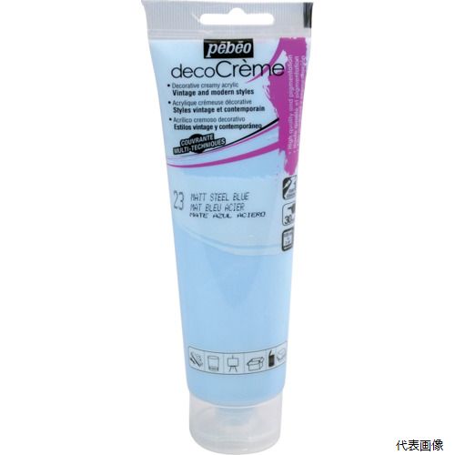 【スタンプラリー】ペベオ・ジャポン 089023 Pebeo デコクリーム 120mlマット スチールブルー