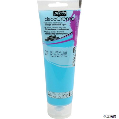 【スタンプラリー】ペベオ・ジャポン 089024 Pebeo デコクリーム 120mlマット ブライトブルー