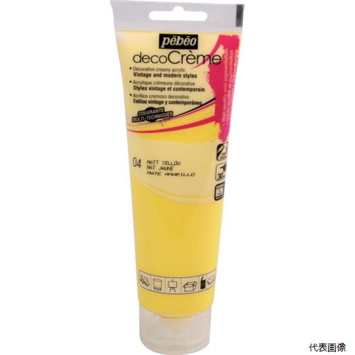 【スタンプラリー】ペベオ・ジャポン 089004 Pebeo デコクリーム 120mlマット イエロー