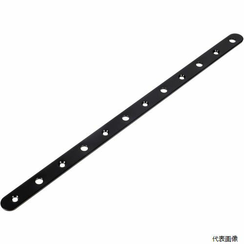 【特長】 ●日曜大工・家具の横転防止などに使える金具です。 ●カチオン電着塗装なので、耐候性・耐薬品性にすぐれています。 【用途】 ●連結部品や家具の補強に。 ●自動車部品、DIYに 【仕様】 ●板厚(mm)：2 ●穴径(mm)：4.1 ●穴数(個)：6 ●色：ブラック ●W(mm)：15 ●L1(mm)：300 ●穴径1(mm)：6.1 ●タイプ：ストレート ●長穴数：6 【材質／仕上】 ●スチール ●表面加工：カチオン電着塗装 【入数】 ●1個 他のサイズはこちら 在庫のない商品は検索に表示されない場合がございます