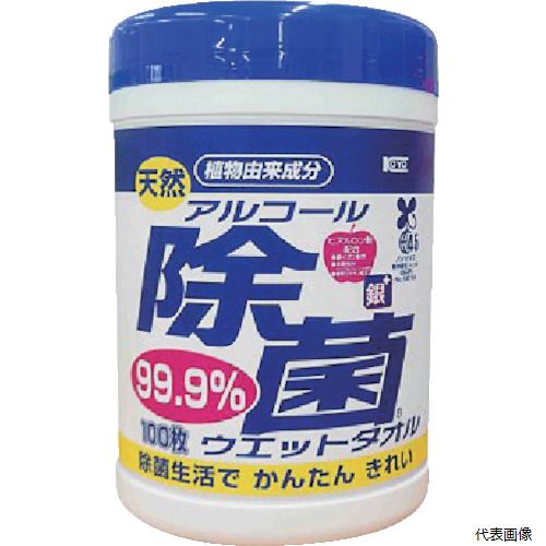 【特長】 ●アップルフェノン、緑茶エキス配合で除菌、抗菌、消臭効果があります。 ●天然アルコール（植物由来原料使用）を厚手の不織布にふくませた使いやすいウエットタオルです。 ●乾燥しにくい丸筒容器と新取り出し口採用でスムーズに取り出せます。...