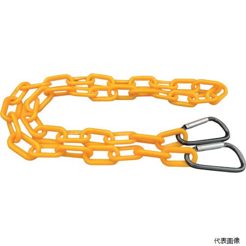 東京パーツセンター PCHY-2000 ラクテム プラチェーン カット品 カラビナフック付 黄 L2000