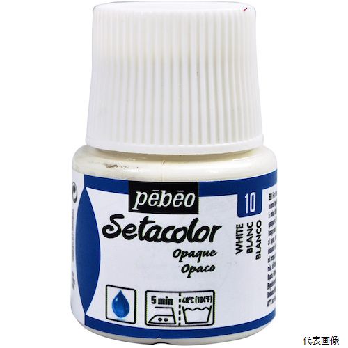 【特長】 ●黒や赤、紫などの濃い色生地にも描けて、鮮やかな発色です。 【用途】 ●綿、麻、シルク、デニムに。 【仕様】 ●色：チタニウムホワイト ●手描きやステンシルに適した布専用水性アクリル絵具。 ●濃色生地にも描けて、鮮やかな発色。 ●不透明色 【濃色・淡色生地用】黒や赤、紫などの濃い色にも美しく発色します。 ●塗布面が乾燥した後、塗布面にあて布をするか生地の裏側から、生地にあった温度で均一にドライアイロンをあてて下さい。 ●塗布面30cm四方に対して約5分がアイロンの目安です。 ●塗り方にもよりますが、45mlボトル1本で50cm四方の綿生地を約2枚塗布することができます。 【材質／仕上】 ●アクリルバインダー、顔料、水 【入数】 ●1本 他のサイズはこちら 在庫のない商品は検索に表示されない場合がございます