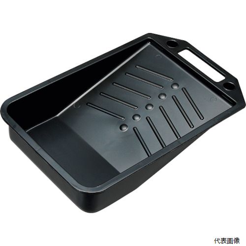 【特長】 ●手軽にローラー塗装が出来ます。 【用途】 ●水性、油性塗料、ニス、接着剤など。 【仕様】 ●適合ローラー(インチ)：7インチまで ●長さ(mm)：384 ●幅(mm)：245 ●高さ(mm)：75 ●適合ローラー：7インチ ●ローラー塗装用　皿 ●7インチタイプ 【材質／仕上】 ●ポリプロピレン(PP) 【入数】 ●1枚 関連品はこちら 在庫のない商品は検索に表示されない場合がございます