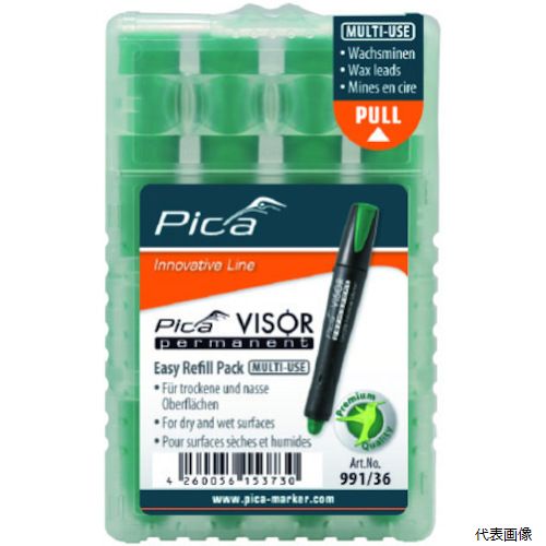 Pica Marker 99136 ピカマーカー パーマネントマルチマーカー“VISOR”用替え 緑 4本入り