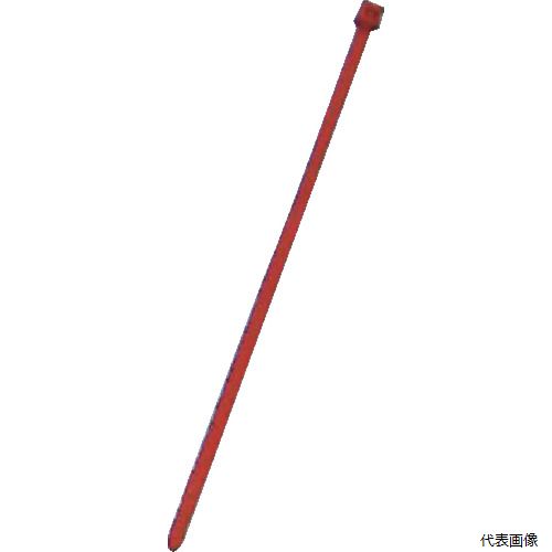 【特長】 ●配線の識別用として、最適です。 ●ケーブルの色に合わせてご使用できます。 ●独特の戻り止め自動カムロック式のため、強力で完全な結束ができます。 ●ワンタッチで迅速・簡単に結束作業ができ、能率的です。 ●結束の確実性、耐久性、作業性などを考えますと、経済的でコストダウンとなります。 ●ナイロン66（UL規格94V−2）製の一体成型品で、特に耐蝕性、耐油性に優れています。 【用途】 ●ワイヤ、ケーブル、ホースなどの結束に。 【仕様】 ●色：レッド ●幅(mm)：4.6 ●長さ(mm)：190 ●厚さ(mm)：1.3 ●最大結束径(mm)：45 ●引張強度(N)：225 ●最小結束径(mm)：5.0 ●使用温度範囲(℃)：-40〜85 ●推奨締付力(N)：88〜107 ●推奨締付力(kg)：9〜11 ●屋内用 ●使用温度範囲：-40〜85℃ ●UL規格94V−2 【材質／仕上】 ●ナイロン66（UL規格94V-2) 【入数】 ●1袋/100本 他のサイズはこちら 在庫のない商品は検索に表示されない場合がございます