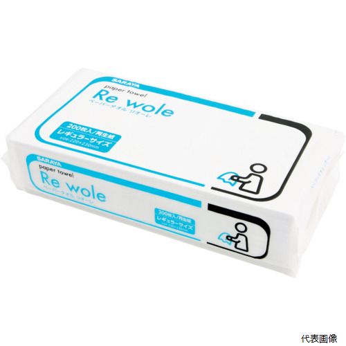 【特長】 ●再生紙を100％使用したエコペーパータオルです。 ●大判タイプでしっかり拭き取れます。 【仕様】 ●シートサイズ(mm)：220×230 ●色：ホワイト ●幅(mm)：250 ●奥行(mm)：130 ●高さ(mm)：60 ●ケース入数：30袋 ●袋入数(枚)：200 【材質／仕上】 ●100%再生紙 【入数】 ●1CS/6000枚 他のサイズはこちら 在庫のない商品は検索に表示されない場合がございます