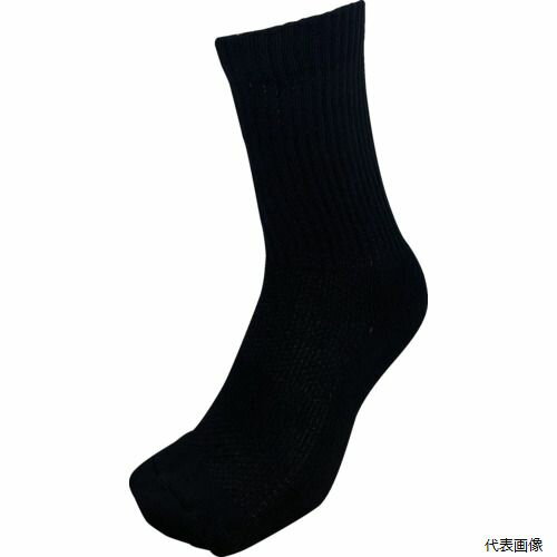 おたふく S-811-BK-LL クッションパイルソックス先丸2足組 ブラック LL