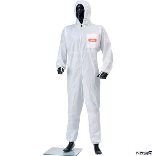 【特長】 ●撥油性に優れるSF生地と耐水圧＋通気性を有するSMS不織布を使用しています。 【用途】 ●一般製造業、化学プラント、塗装、メンテナンス、油汚れ作業に。 【仕様】 ●色：白 ●サイズ：XL ●適合身長(cm)：180〜188 ●適合胸囲(cm)：108〜116 ●撥油性1級 ●透湿性238g/［［M2］］・hr ●耐水圧1000mm[[H2O]]以上 ●股マチ・ポケット・指ゴム付きActive仕様 【材質／仕上】 ●ポリプロピレン不織布＋多孔質フィルム 【注意】 ●火気には近づけないでください。 ●洗濯不可です。 【入数】 ●1着 他のサイズはこちら 在庫のない商品は検索に表示されない場合がございます