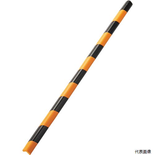 日本緑十字社 246353 緑十字 トラ柄コーナー用ガードクッション L型タイプ 黄／黒 CGL-M-TR 34×34×900mm 裏テープ付