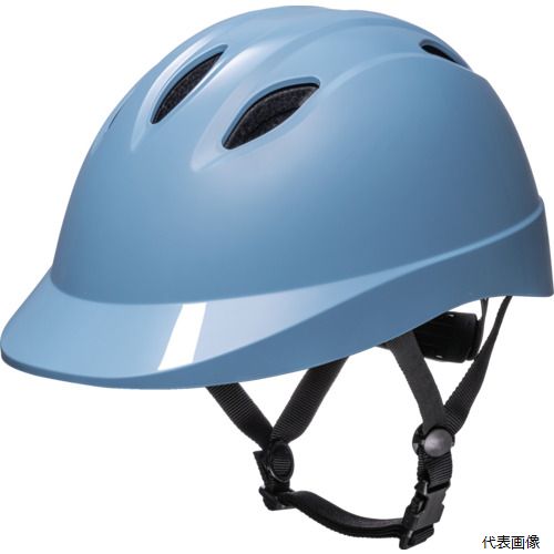【特長】 ●日本製でSG規格に対応。 ●ベンチレーションシステムを採用で、着用時のムレを防ぎます。 ●サイズアジャスターにより簡単にサイズ調整が可能です。 ●内装材に吸収性の良いクッションを採用しています。 【用途】 ●自転車での外出、通勤、通学、業務時に。 【仕様】 ●帽体色：ブルー ●頭囲(cm)：54〜60 ●通気孔有無：あり ●SG規格品 【材質／仕上】 ●ABS樹脂 【入数】 ●1個 他のサイズはこちら 在庫のない商品は検索に表示されない場合がございます