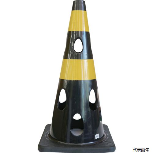 樂天商城 - 【スタンプラリー】 カーボーイ CHRK-700BK CAR-BOY 点滅灯設置可能タイプ(上部切り欠き加工あり) 穴あきコーン 反射イエロー ブラック